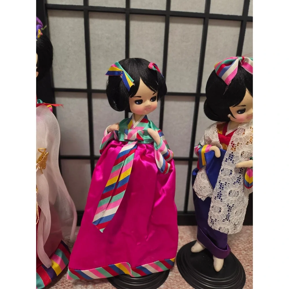 Vintage So Yea Doll Institute Korean Traditional Hanbok Dolls Set of 3 Seoul